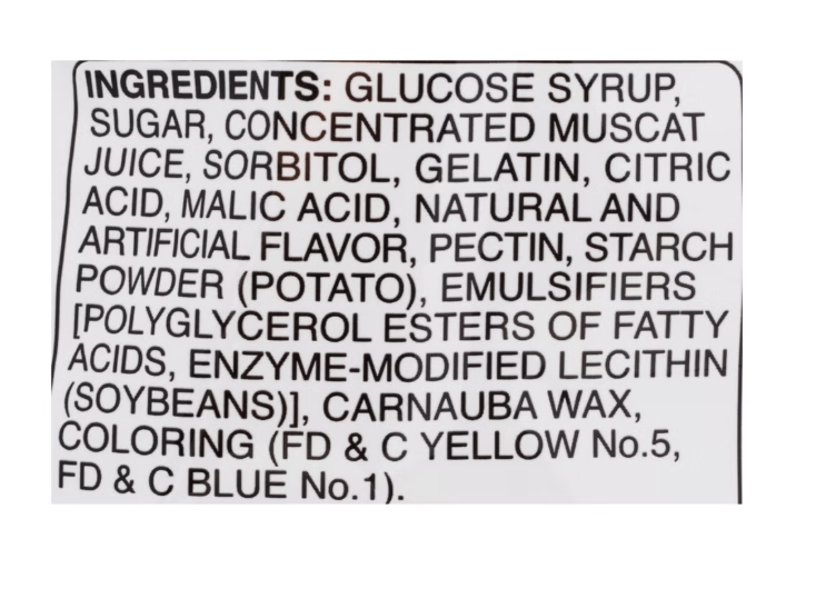 Kasugai Frutia Gummy White Grape 3.77 oz