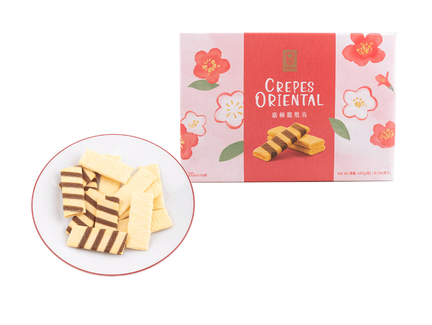 Garden Crispy Crepe Cookies Vanilla and Peanut Flavor Gift Box 230g